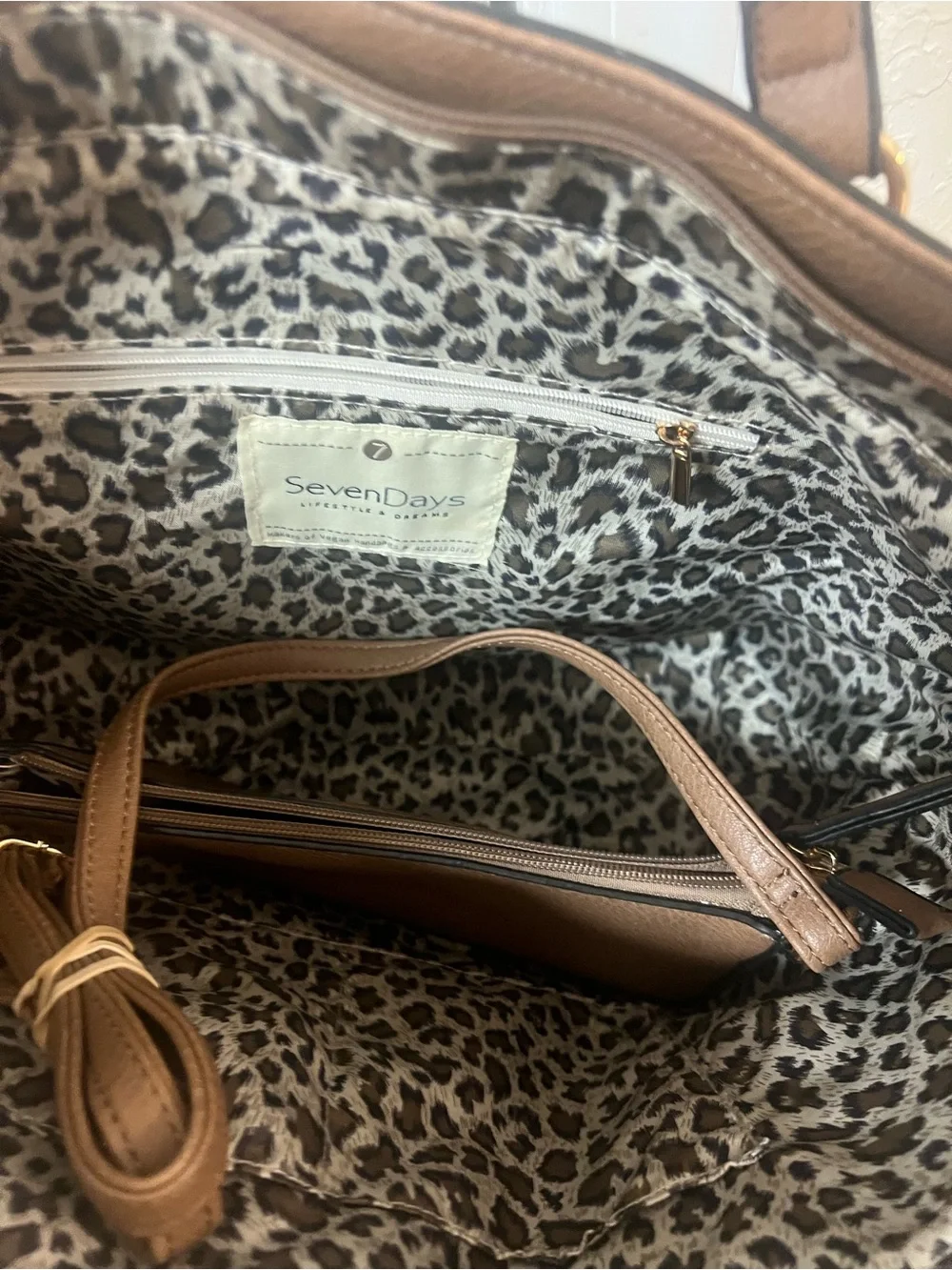 Everyday Tan Tote Bag with Gold Accents